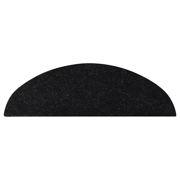 vidaXL Trappestegsmattor Selvhæftende 15 stk 56x17x3 cm Sort 1650 black