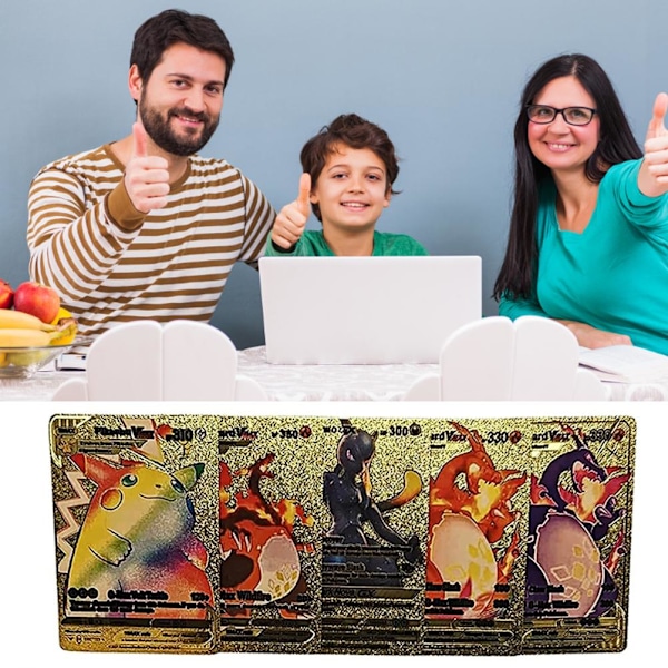 Cartoon Anime Guld Fil Trading Card Set til børnespil og samleobjekter guld Gold