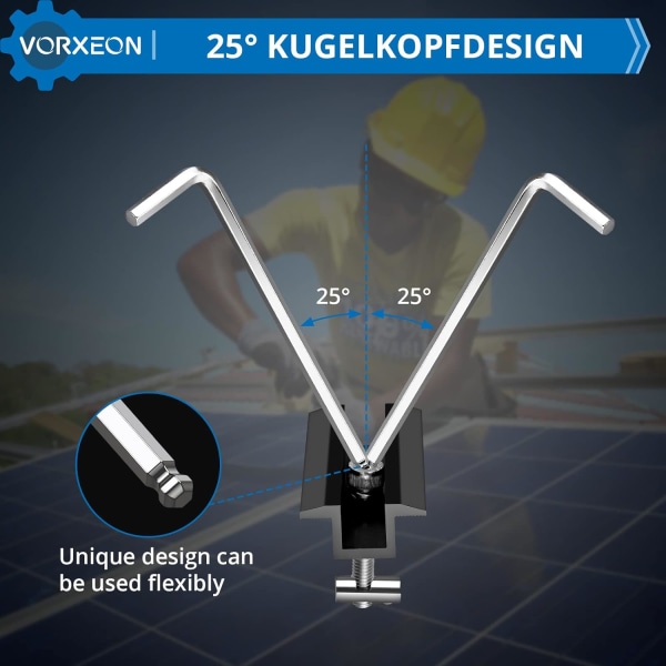 (svart) Sett med 10 solklemmer Aluminium monteringsfeste for sol