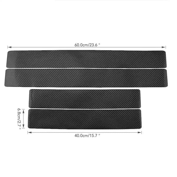 4 stk Anti-ripebeskyttelse for bilsider, Universal 3D Karbonfiber D-FA5-