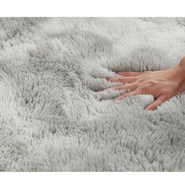 Vardagsrums- och Sovrumsmatta 160x230cm - Shaggy Yogamatta - Halksäker - Heminredning - Ljusgrå