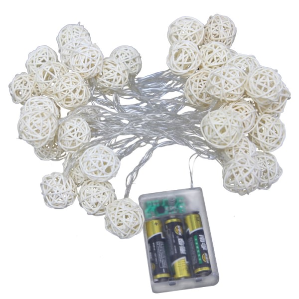 Batteridrevet 20 LED-strenger 20 rottingkuler julelys