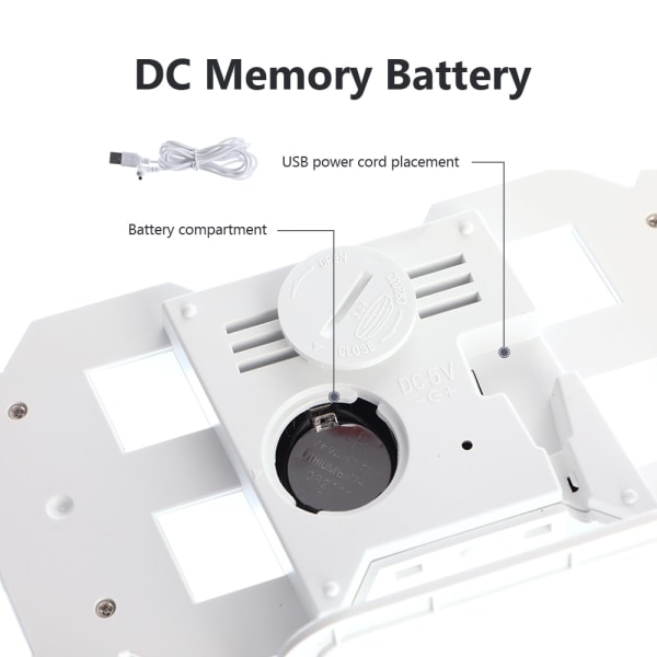 HOOQICT 3D LED Digital Stor Veggklokke Moderne Design Hjem