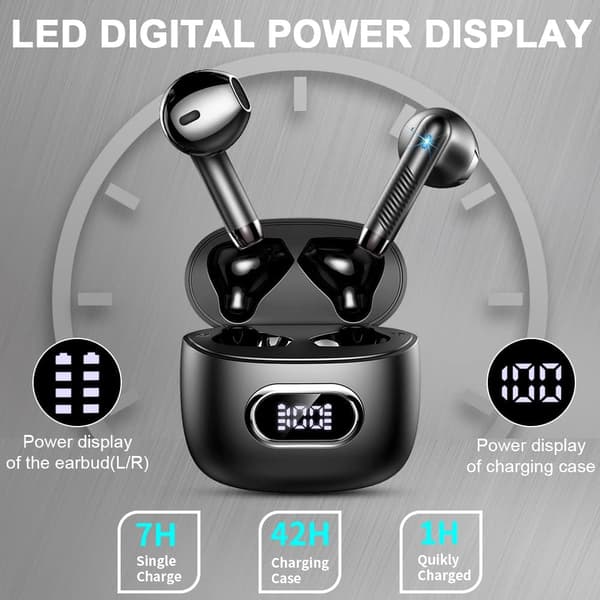 Bluetooth 5.3 in-ear-hovedtelefoner Trådløs Bluetooth med LED-indikator-XF17-