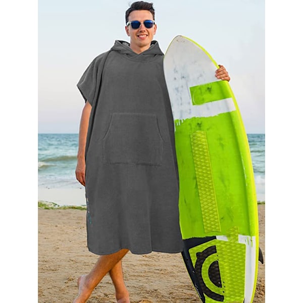 Bytrock Extra suuri paksu rantapyyhe hupulla. Surfponcho miehille ja naisille helppoon vaihtoon julkisesti. Nopeasti kuivuva mikro