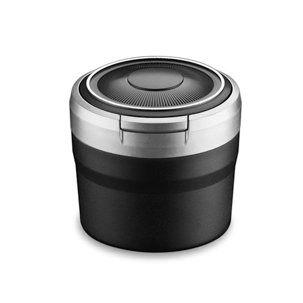 Bil Askkopp Med LED-Ljus Universal Bil Luktsäker Eld Black + Grey 1PCS