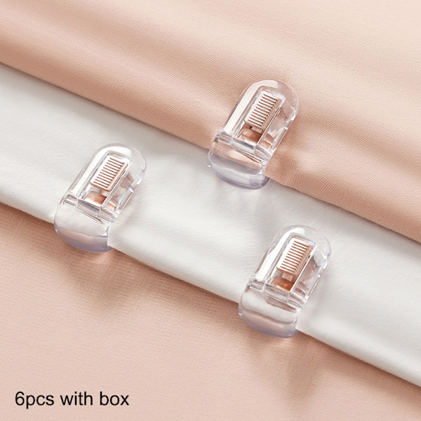 6st Sovrum Lakan Clips Täckehållare Halkfritt täcke Clips Transparent
