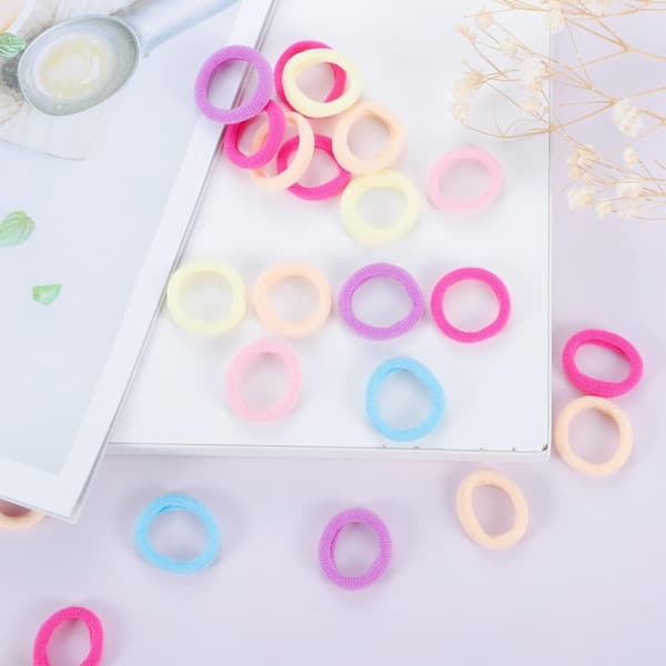 200 stk børnehårelastikker, mini-hårelastikker til piger, farverige mini-hårelastikker til børn, piger-FA-