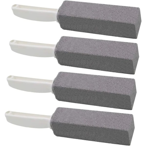 Pumice for toalettrengjøring, pumice toalettbørste med håndtak 4-pak svart-WELLNGS