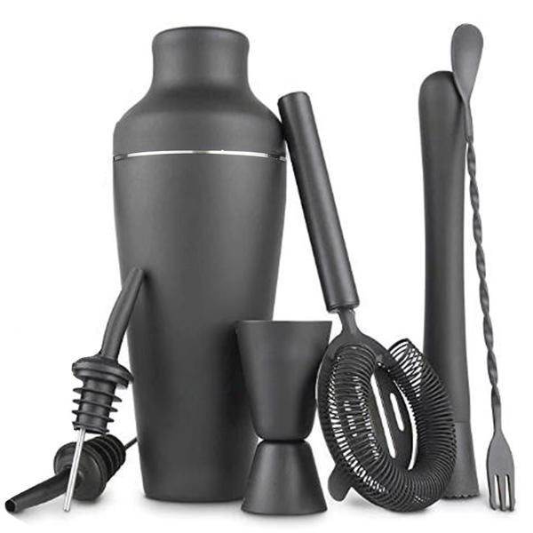Cocktail Shaker Sett - Matt svart - Rustfritt stål svart