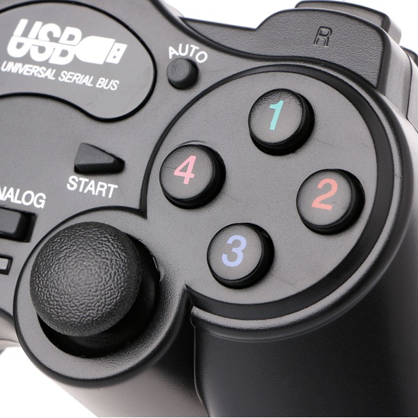 Kabelforbundet Gamepad USB 2.0 Game Controller Gaming Joypad Joystick Control til PC Computer Laptop Gamer Sort Spilkonsol