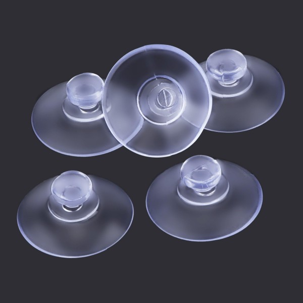 Set med 20 små genomskinliga plastsugkoppar, utan krok, 20 mm