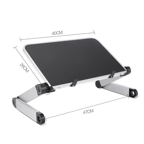 Hopfällbart Laptopbord, Aluminium ergonomiskt stativ (vit) silver 875