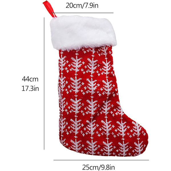 Röd tryckt tyg julstrumpor kit för julgran, present