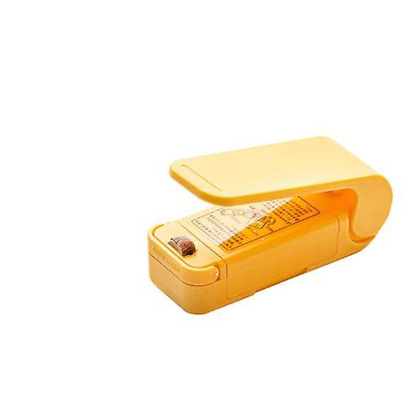 Mini Varmepose Emballage Forseglingsmaskine Bærbar Plastikpose Klips Forseglingsmaskine Mad Opbevaring Forseglings Snack Forseglings Køkkenudstyr yellow