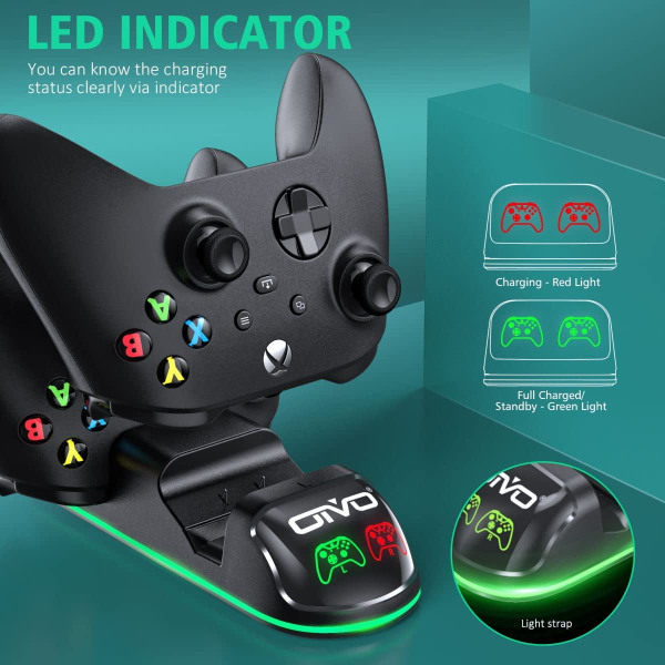 Laderstasjon for Xbox One/Xbox Series X/S-kontrollere