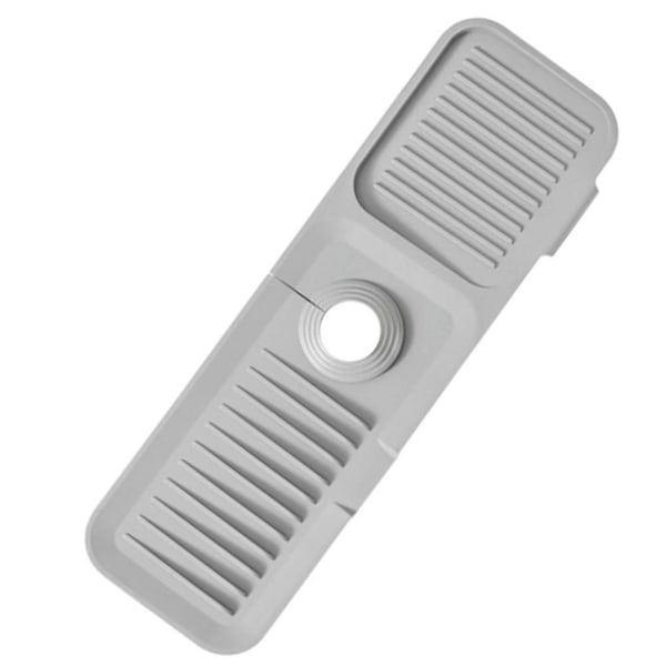 Vaskkantbeskyttelse, Beskyttende opsamlingsmåtte, Silikoneafløbsplade, Vaskkransbeskyttelse, Måtte til landligt badeværelse, køkken, vaskerum Lysegrå Light Grey XL