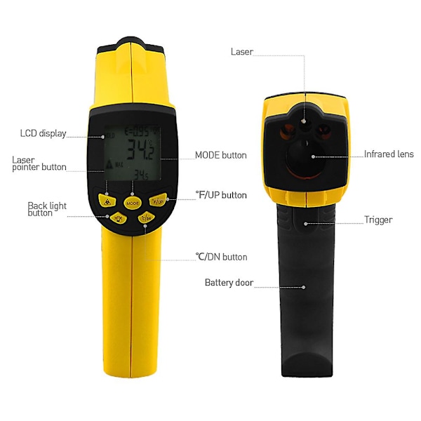 Kjøkken Industriell Grill Digital Kjøtt Termometer LCD Display Lang Sondenhet 2 Timer
