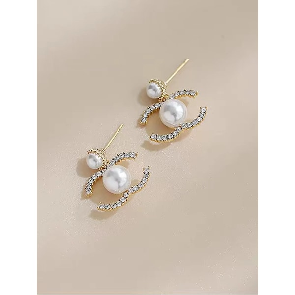 C-brev øreringe Diamant Perle øreringe Cc klassiske øreringe gaver Style 1