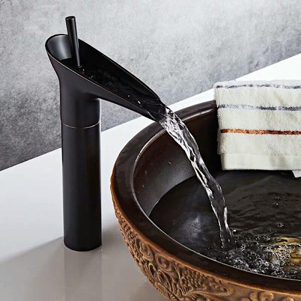 Bassängblandare Vattenfall Blandare Svart Retro Toalettkran Br