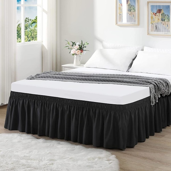 Sengekappe elastisk sengekjørt Black-FA- Black 100x200x38cm