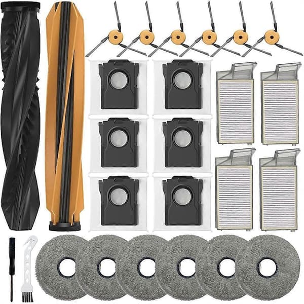 For DREAME X60 Max Ultra, Includes 2 Main Roller Brushes, 6 Mop Pads, 6 Dust Bags, 6 Side Brushes, 4 HEPA Filters, 2 Cleaning Tools-FA-