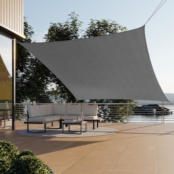 tectake Polyetyleenistä valmistettu neliömäinen aurinkopurje, harmaa - 300 x 300 cm gray 1600