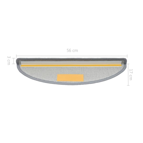 vidaXL Trappestegsmattor 15 stk Lysegrå 56x17x3 cm gray 2620