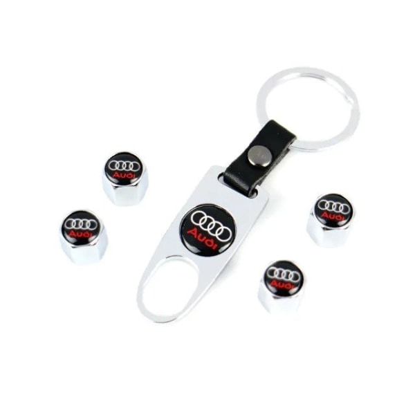 Audi logotyp ventilhattar med nyckelring silver one size