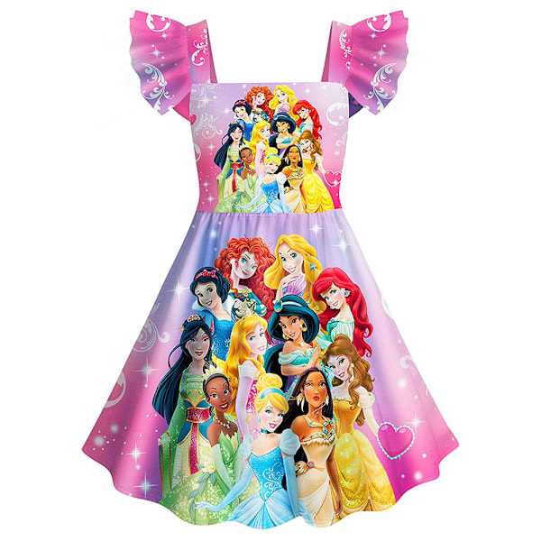 Animerade klänningar för flickor Prinsessan Festklänningar Cosplay mörk lila 120cm rosa 110cm pink