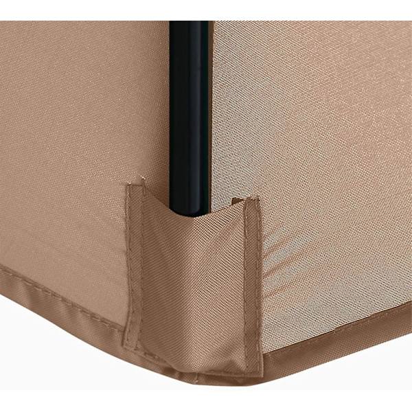 Parasolskærm, 8 ribber, 3 m, vandtæt, anti-UV, erstatningsstof, beige