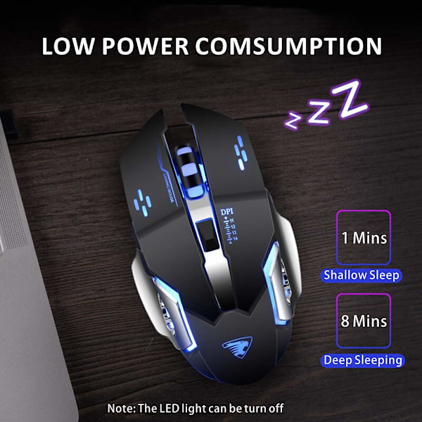 T85 Ladattava Langaton Pelihiiri, 2.4G Usb Led Langaton
