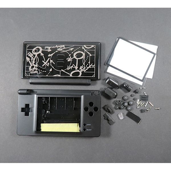 Komplett set för ND SL Limited Edition Case Cover Ersättning för Nintend DS Lite Shell Housing med Button Ki Black football