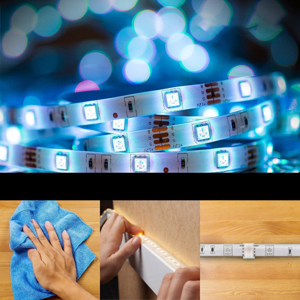 2m LED-striplys med RGB / Lysløkke / LED-stripe - USB mult