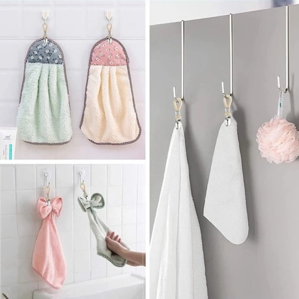 4 stk. Håndkleklemme Håndkleholder Hvit white