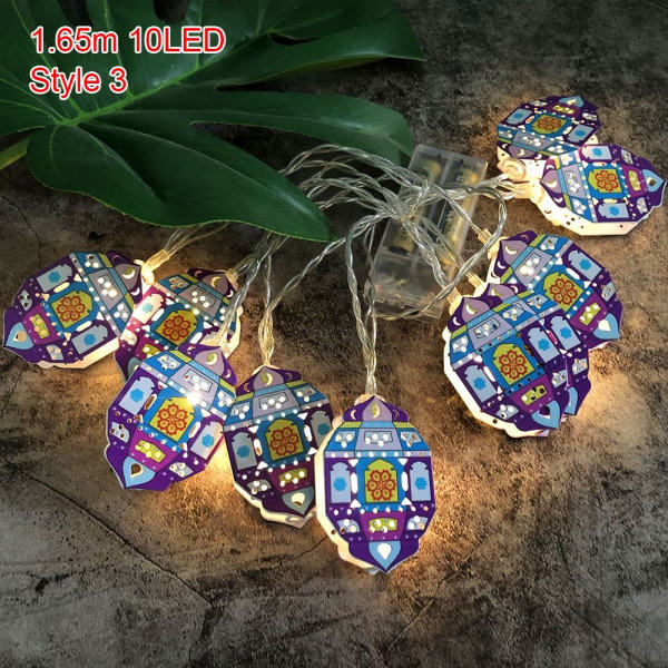 1,65 m 10 LED-ljusslinga Ramadan Lykta STIL 3 STIL 3 Sty