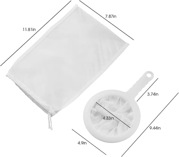 6-pack | 200 mesh fine mesh strainer & nut milk bags | Reusable food strainer-FA-