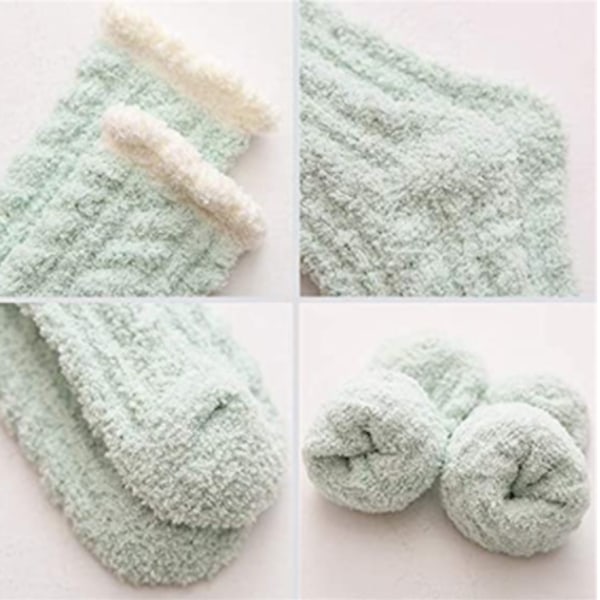 7 par fluffy strømper til kvinder, hyggelige, varme, tykke, bløde fleece-strømper