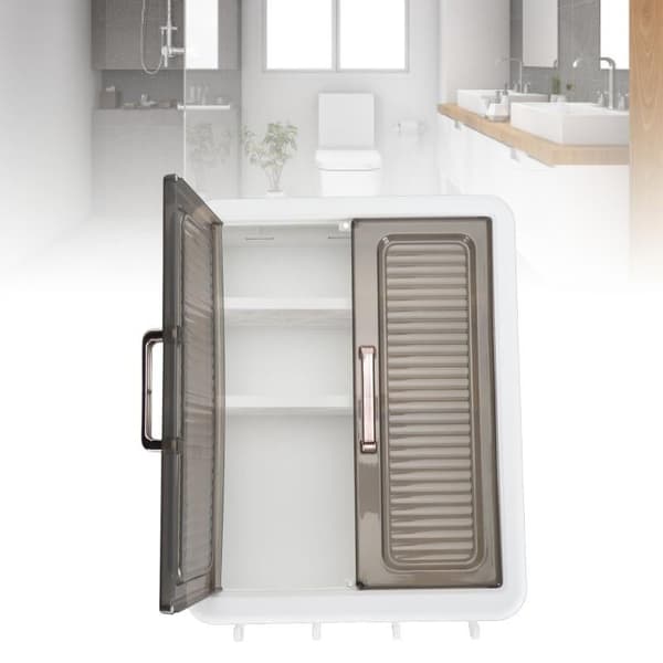 Bathroom Cabinet, Wall Mounted Storage Shelf for Skincare with Hooks-FA-