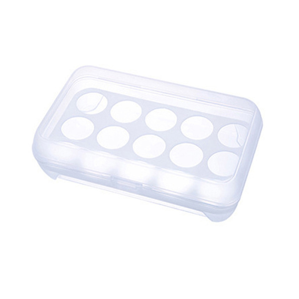 15 rutenett plast oppbevaringsboks eggbeholder eggkartonger for kjøleskap White