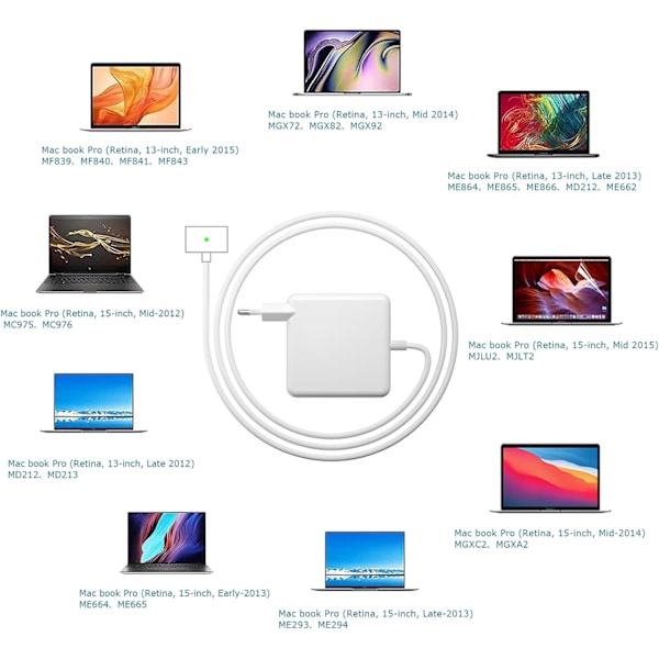 85W Magsafe 2 -laturi Apple Macbook Pro 13\" 15\" 17\"