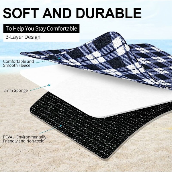 200X300cm Picknickfilt, Vikbar Isolerad Sandfri Vattentät Strandfilt-FA5-