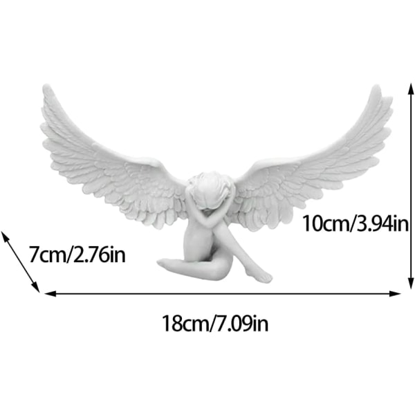 Harpiks religiøs statuette i form af en engel til haven