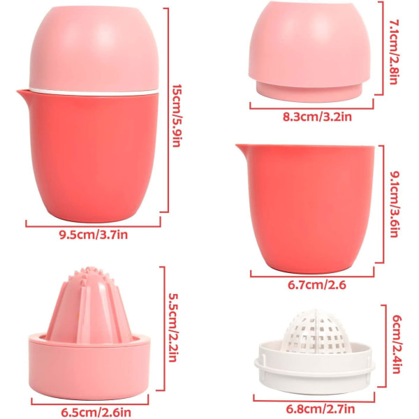 Bærbar dobbeltfunksjonell manuell juicer Mini sitron juicer Juicer Cup
