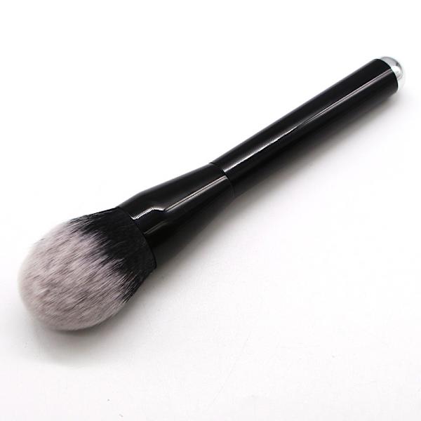 rouge børste, Stor pudderbørste Flad buet Premium Holdbar makeupbørste Perfekt til fejlfri pudder pudderbørste 2 stk black gold black