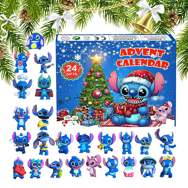 Anime Lilo & Stitch Figur Halloween Engel Julekalender Æske Kawaii Stitch Figur Action Model Legetøj Feriegaver (Stitch Ny A)