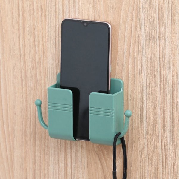 Remote Control Mobiltelefon Plug Vägghållare Självhäftande Punch Gratis Förvaringsställ Multifunktionellt Hushåll Vit 4 st