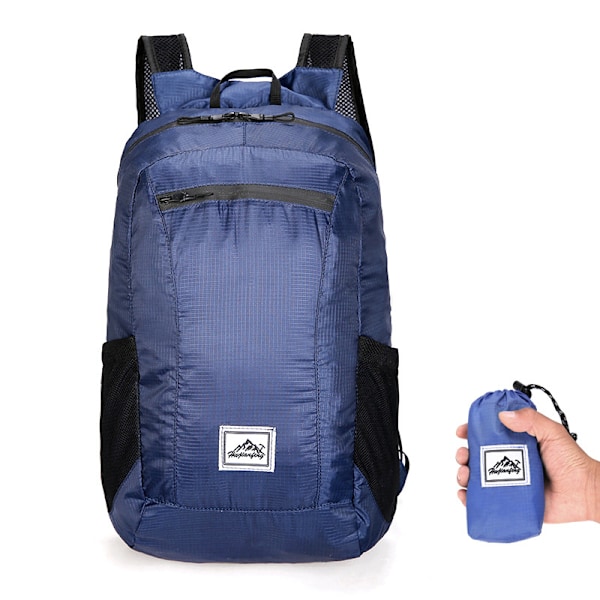 15L Udendørs Rygsæk Foldbar Camping Rejsetaske Skoletaske navy blue