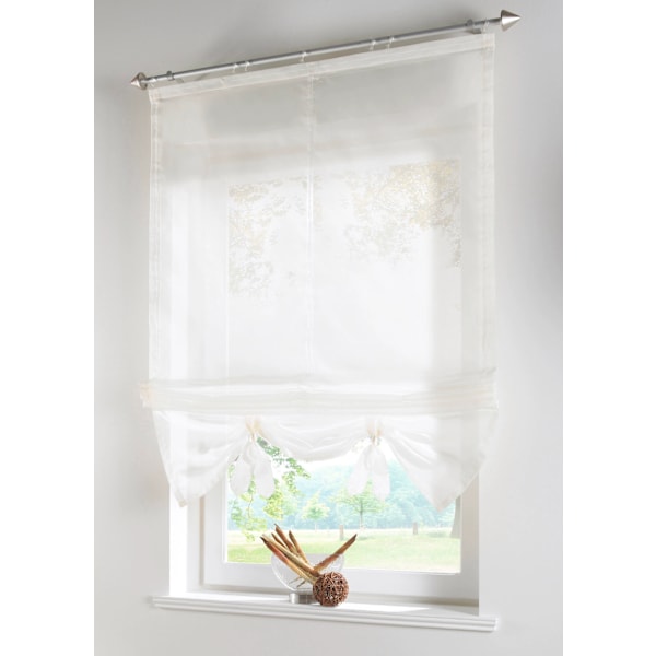 Hvit, LxH 140 x 155 cm 1-delt rullegardin med løkker, gardiner-XF5-