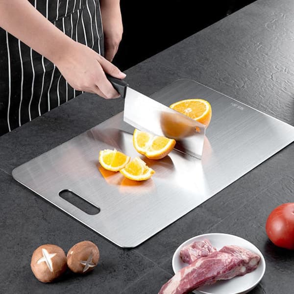 Titanium Cutting Board, Stainless Steel Cutting Board, Double-Sided Titanium for Cutting Meat, Fruit Cutting Board-FA- 39*28cm